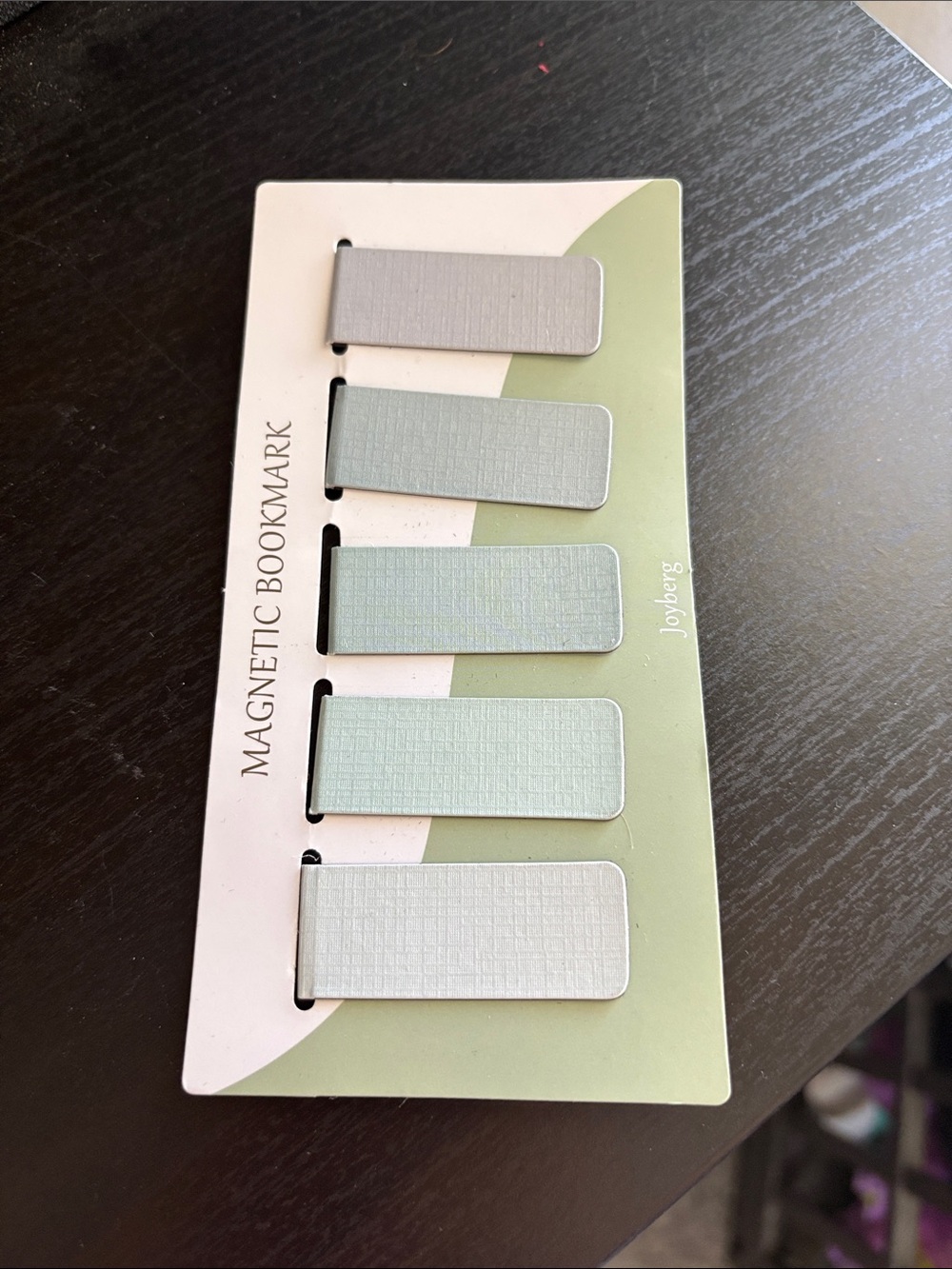 Mint & Silver Magnetic Bookmarks - Set of 5